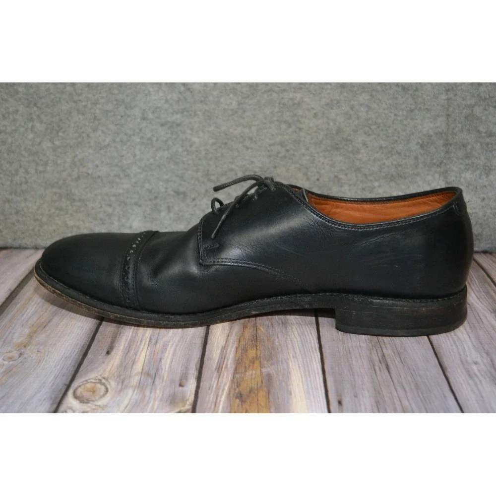 Allen‎ Edmonds Boulevard Shoes Mens 12 D Black Leather Cap Toe Derby Dress 7482